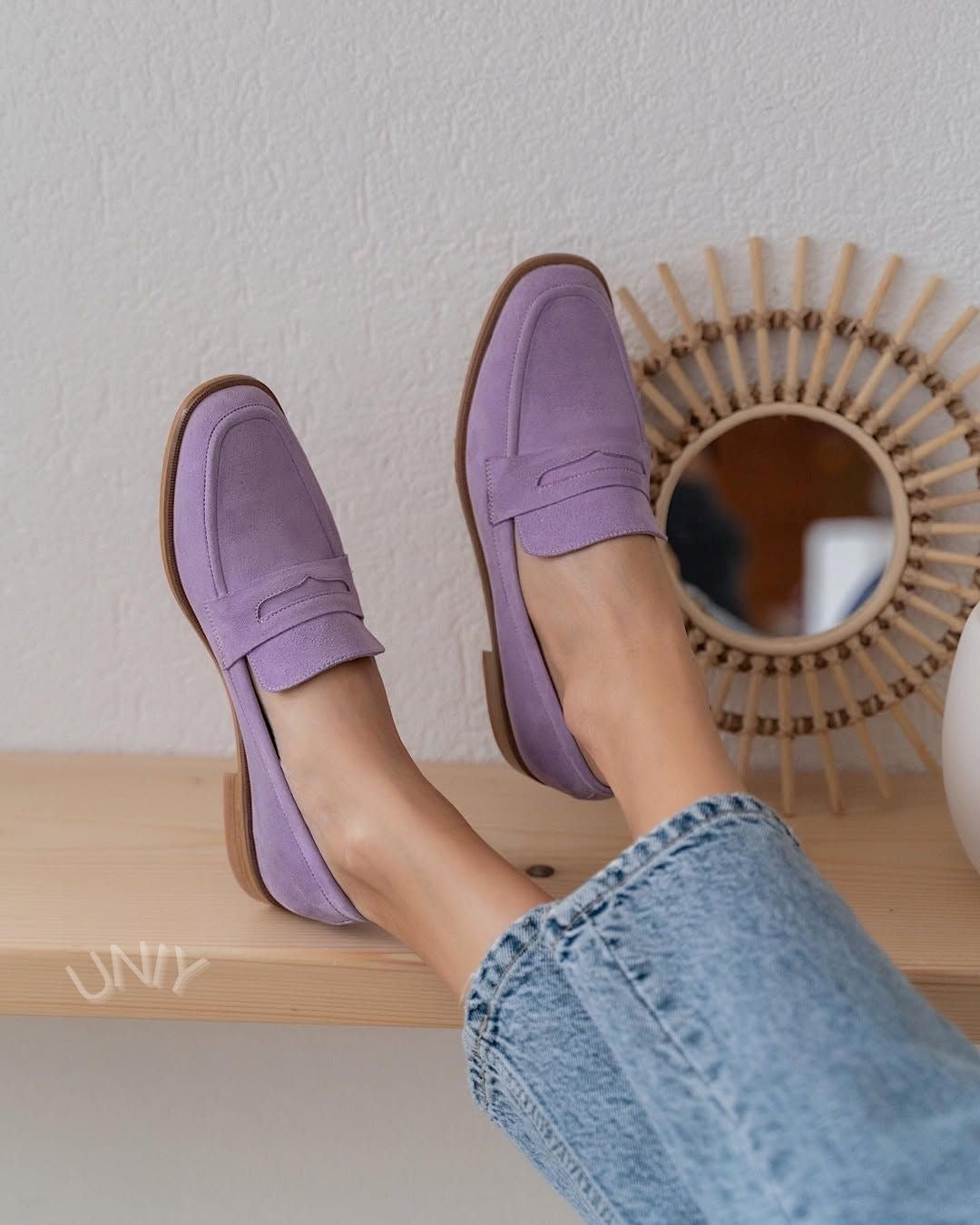Elegant Purple Suede Square Toe Comfort Slip On Loafers [Pre Order]