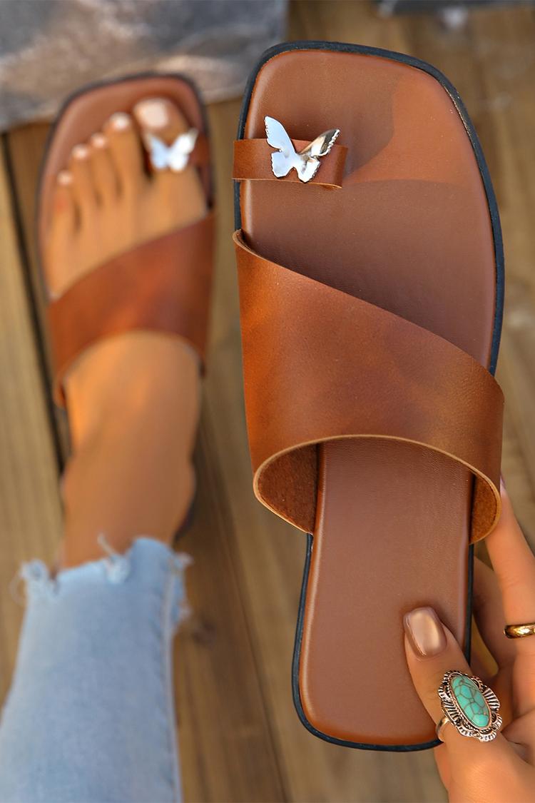 Metalowy motyl dekoracyjny jednokolorowy pierścionek na palec luźne kapcie