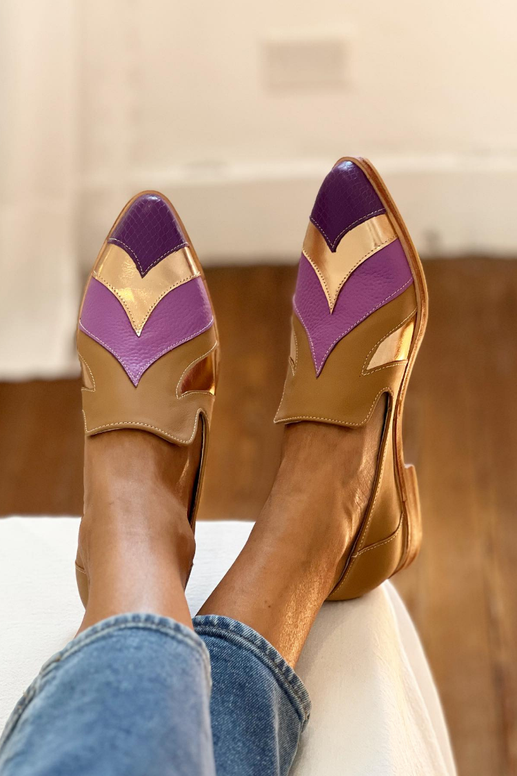 Retro Chevron Colorblock Flats [Pre Order] – uniydress