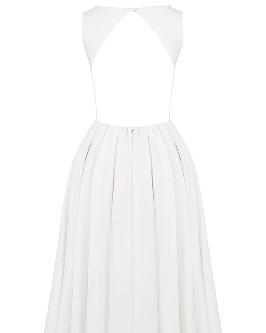 White Twill Sundress Midi Dress