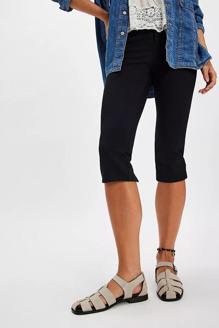 Sandali grigio chiaro con punta quadrata in tessuto traforato e tinta unita [Pre-ordine] 