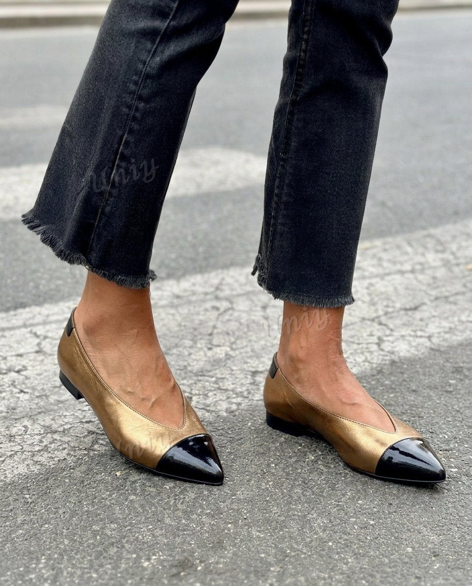 CapToe Pointed Toe Closed Back Flat Shoes [Pre Order]