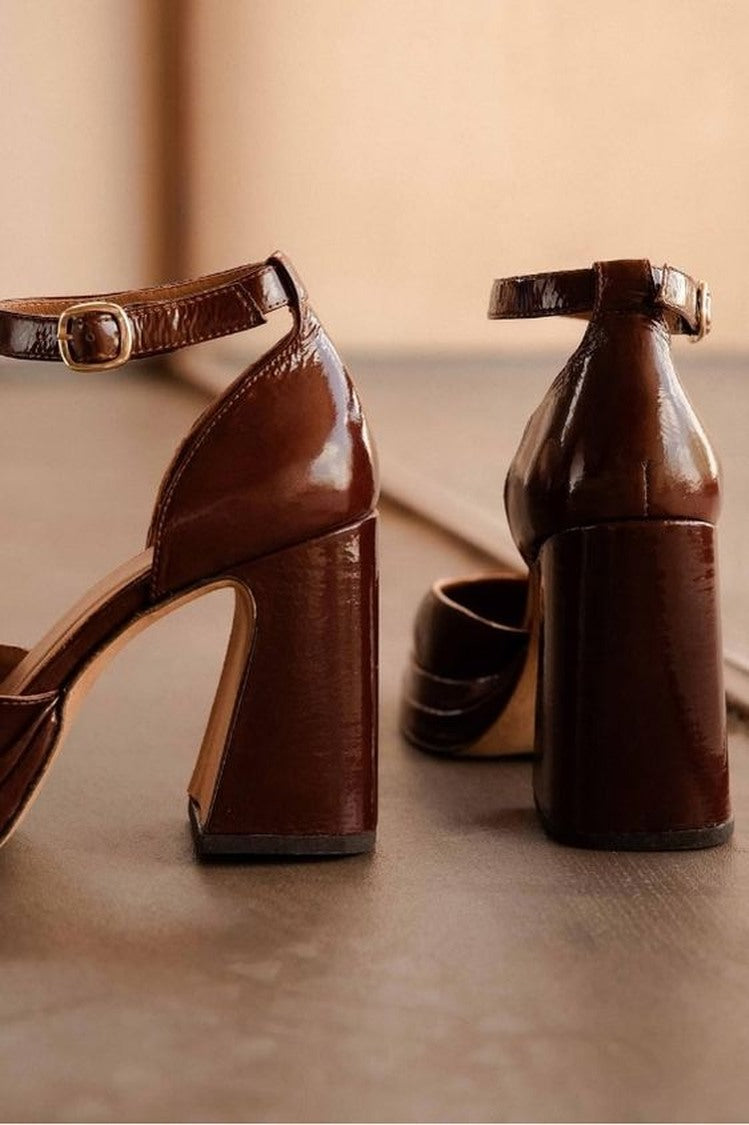 Metallic Bronze Block Heel Pumps [Pre Order]