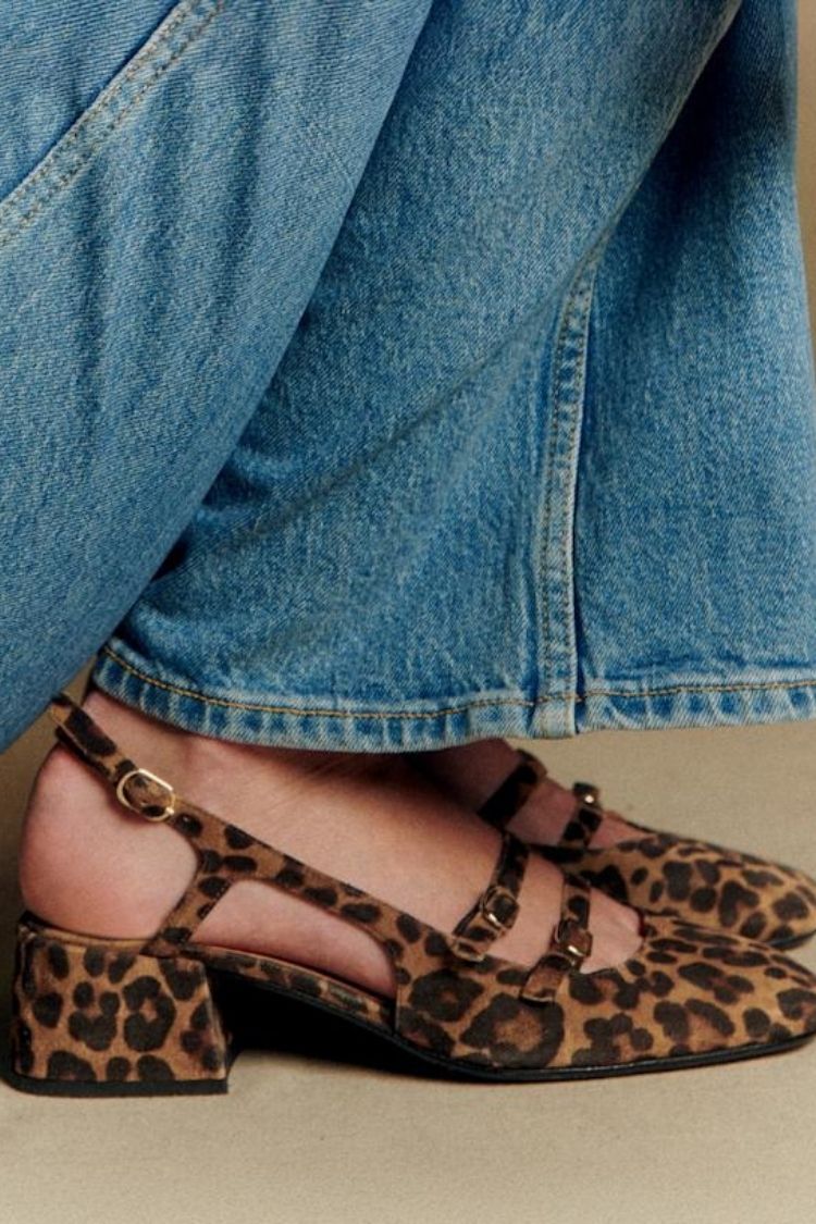 Dwukolorowe skórzane baleriny Mary Jane z podwójnym paskiem i czubkiem w stylu cap toe [Przedsprzedaż]