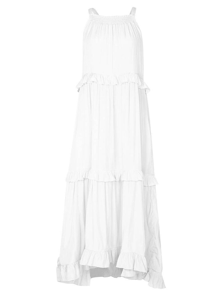 Irregular Cake Sleeveless Maxi Dress