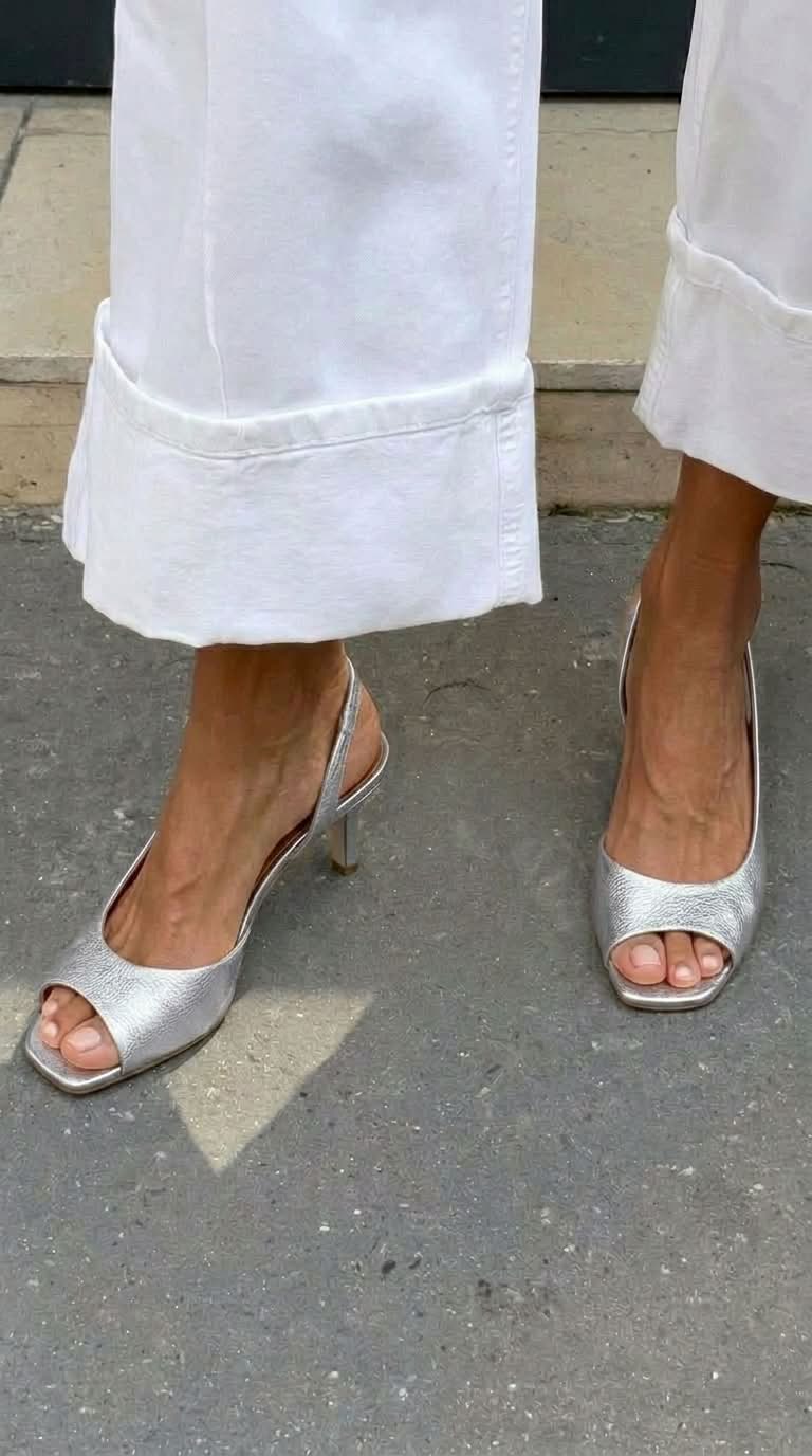 Metallic Peep Toe Slingback Gold Kitten Heels [Pre Order]