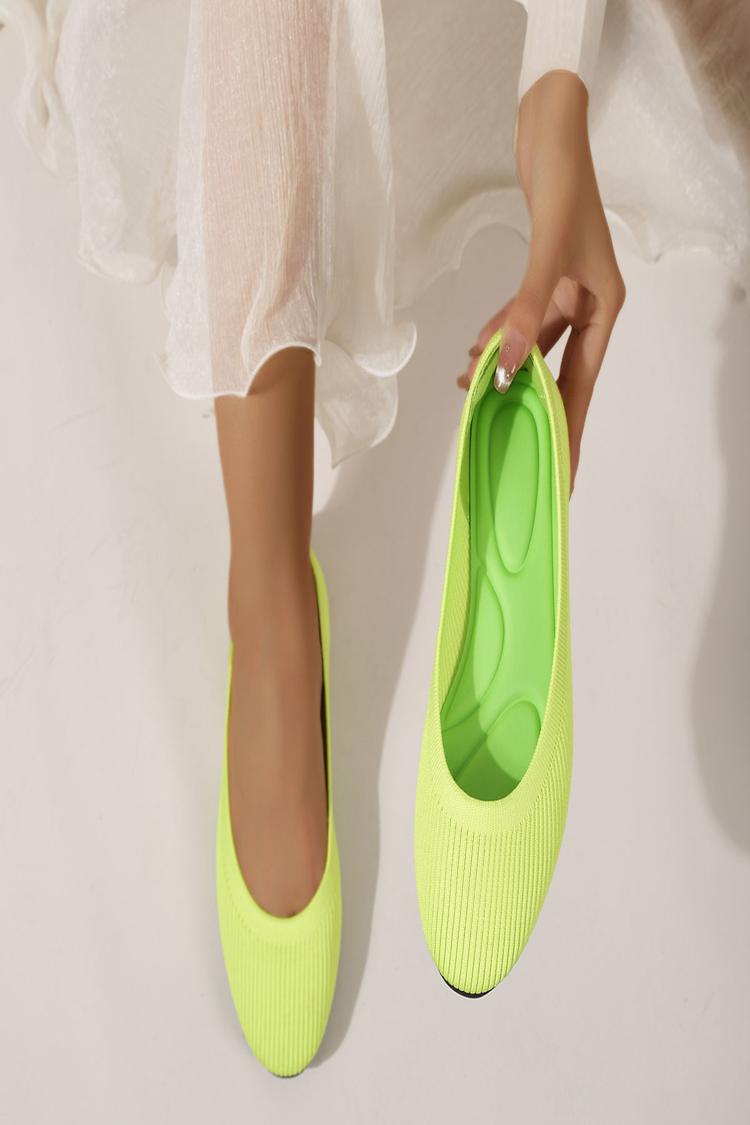 Leopard Pattern Round Toe Knitted Lightweight Flats