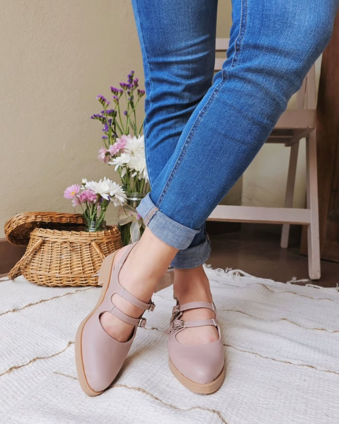 Eleganti scarpe basse con tacco a spillo in tinta unita [Pre-ordine] 