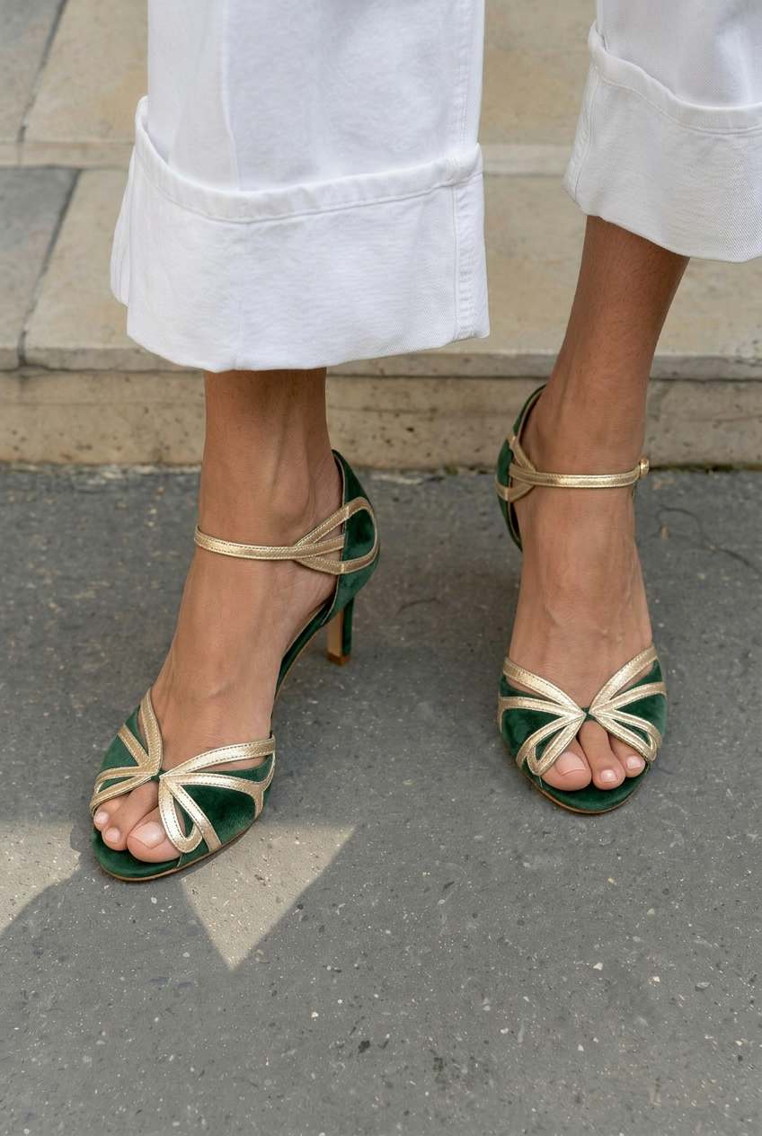 Strappy Velvet Open Toe Ankle Strap Heels [Pre Order]