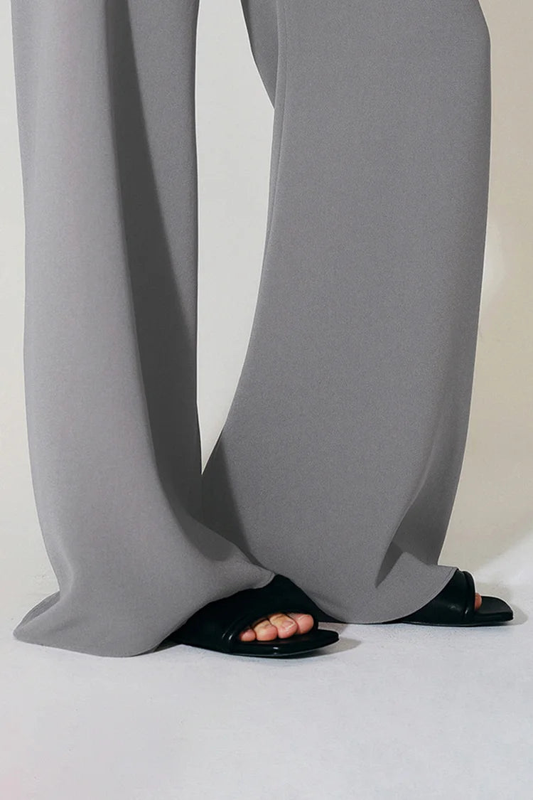 Pantofole da spiaggia casual in pelle con punta quadrata e patchwork in tinta unita 