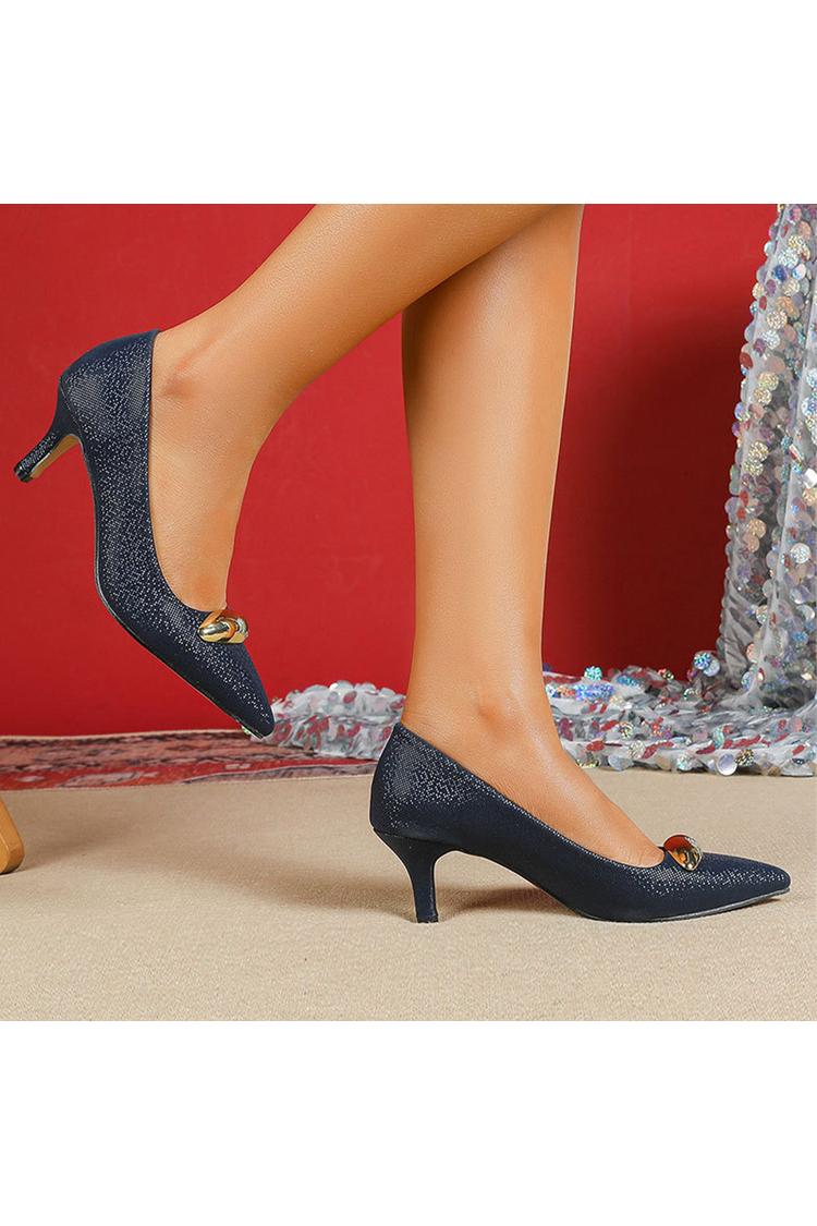 Decoração em Metal Cor Sólida Elegante Salto Agulha com Bico Apontado