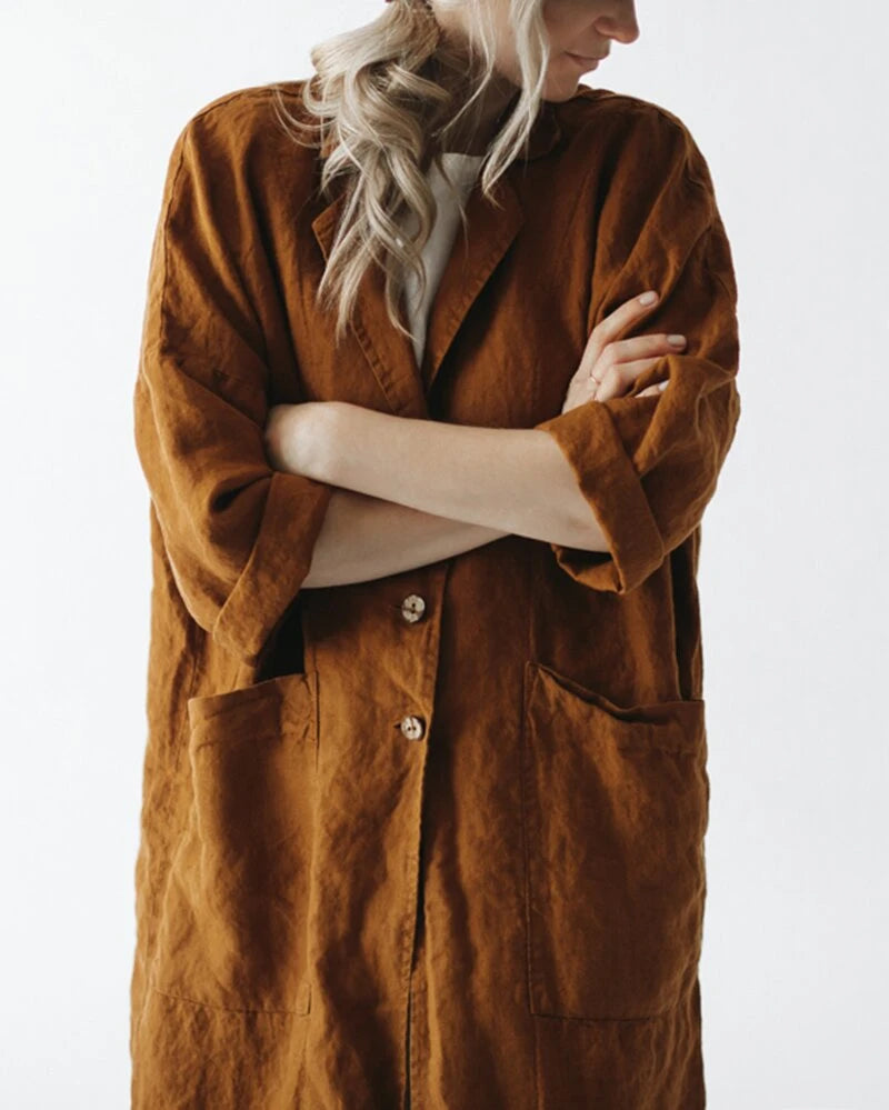 cappotto kimono senape