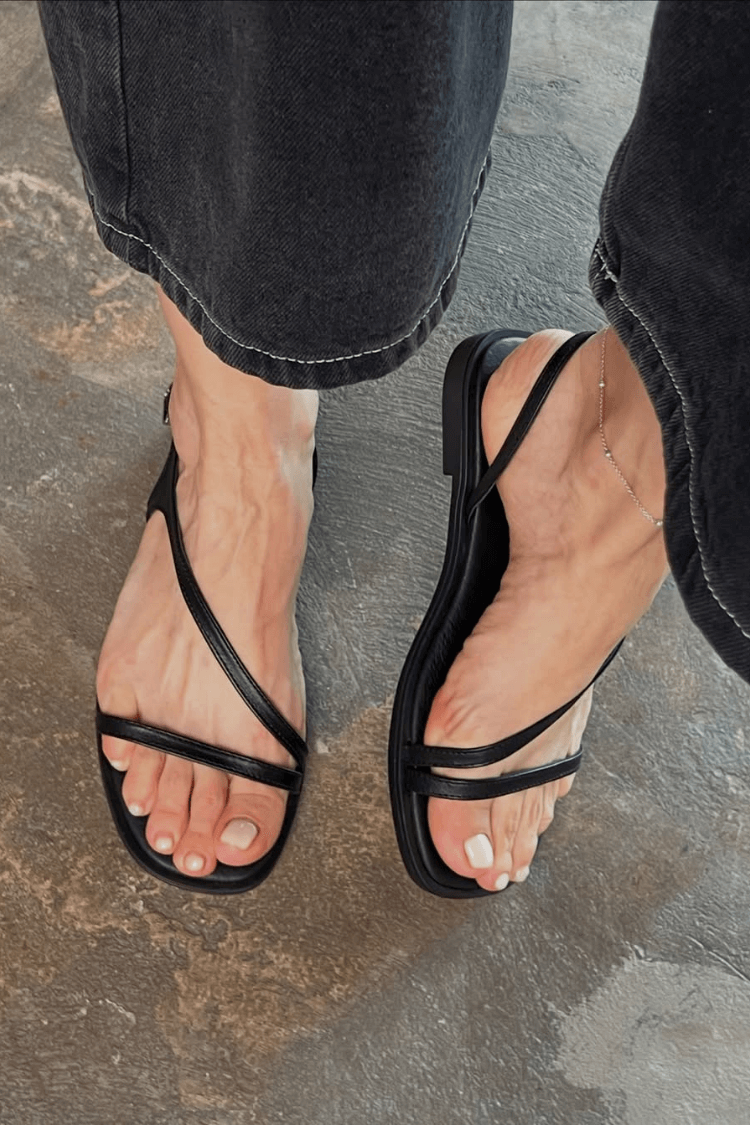 Asymmetric Strappy Open Toe Sandals