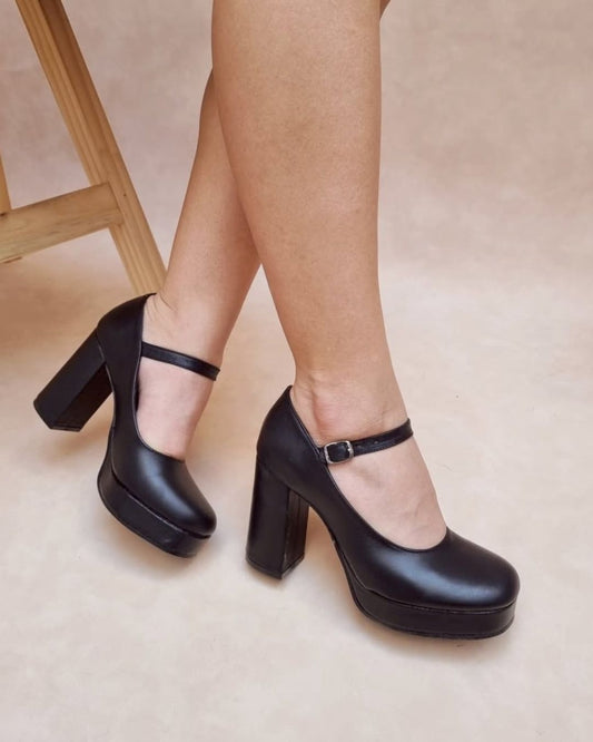 Square Toe Chunky Heel Plateau Pumps [Vorbestellung]