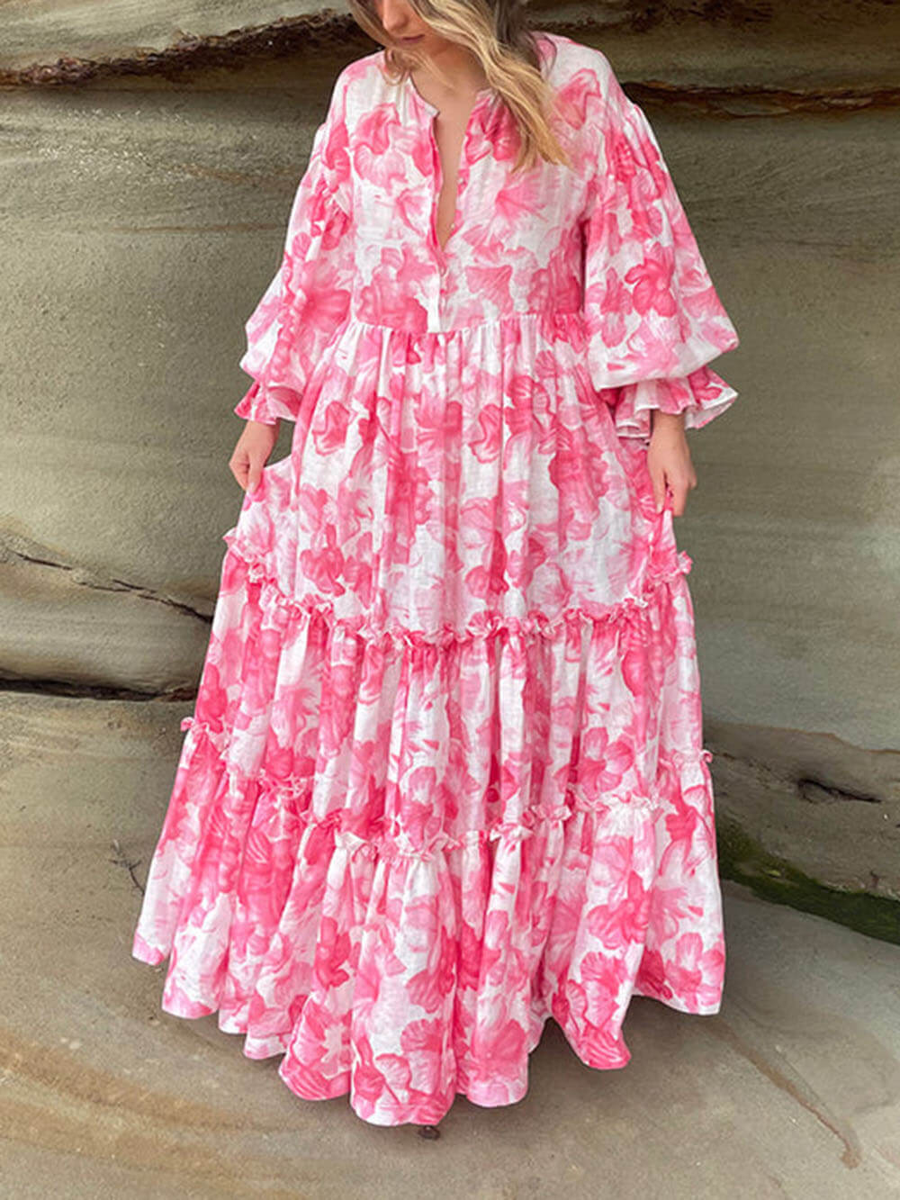 Bohemia Floral Girls Tiered Maxi Dress