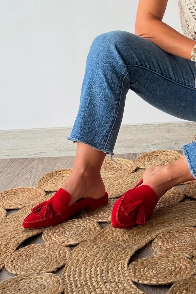 Frędzle Dekoracja Gładki Kolor Czubek Szpiczasty Czerwone Klapki [Przedsprzedaż]