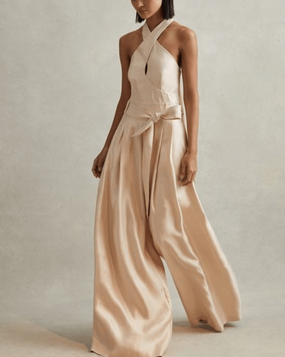 Viscose Linen Wide Leg Jumpsuit