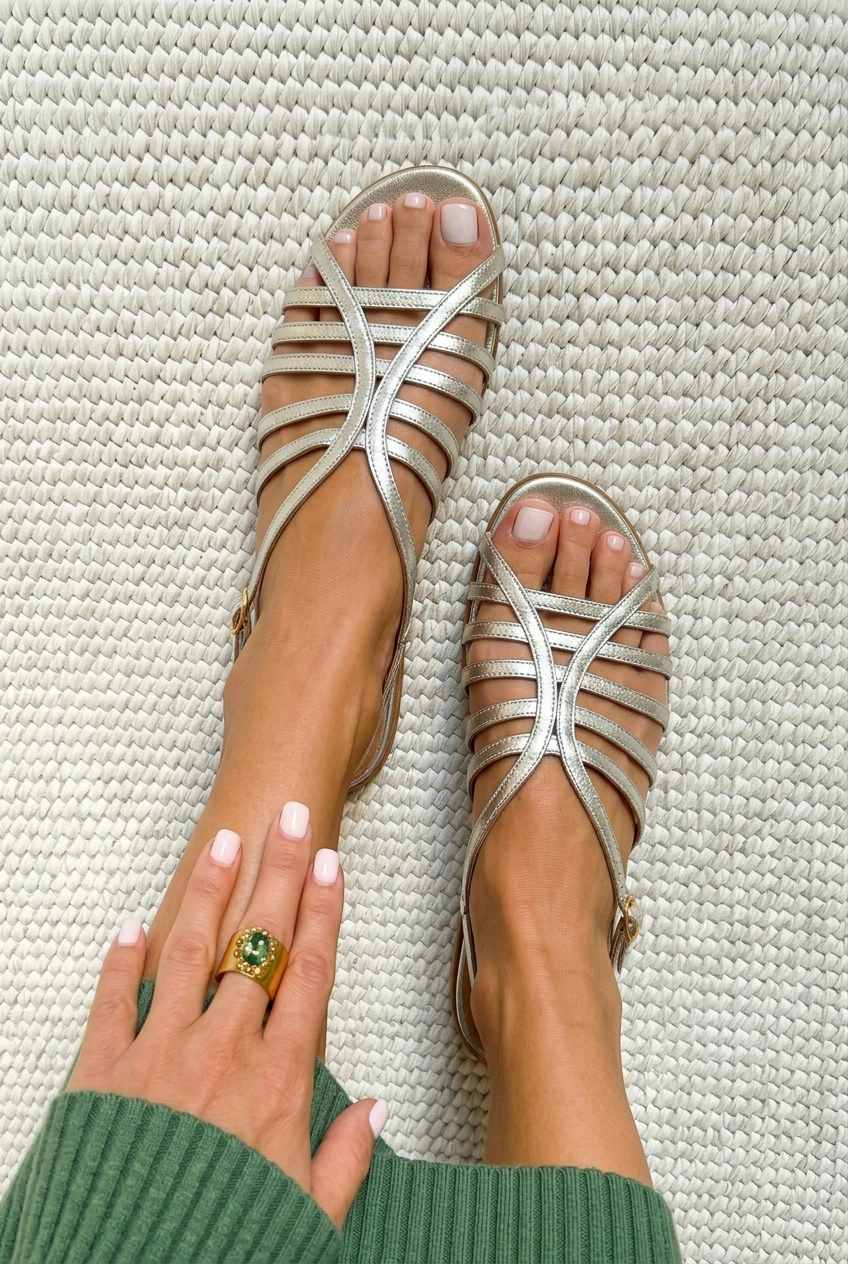 Strappy Cage Open Toe Slingback Flat Sandals [Pre Order]