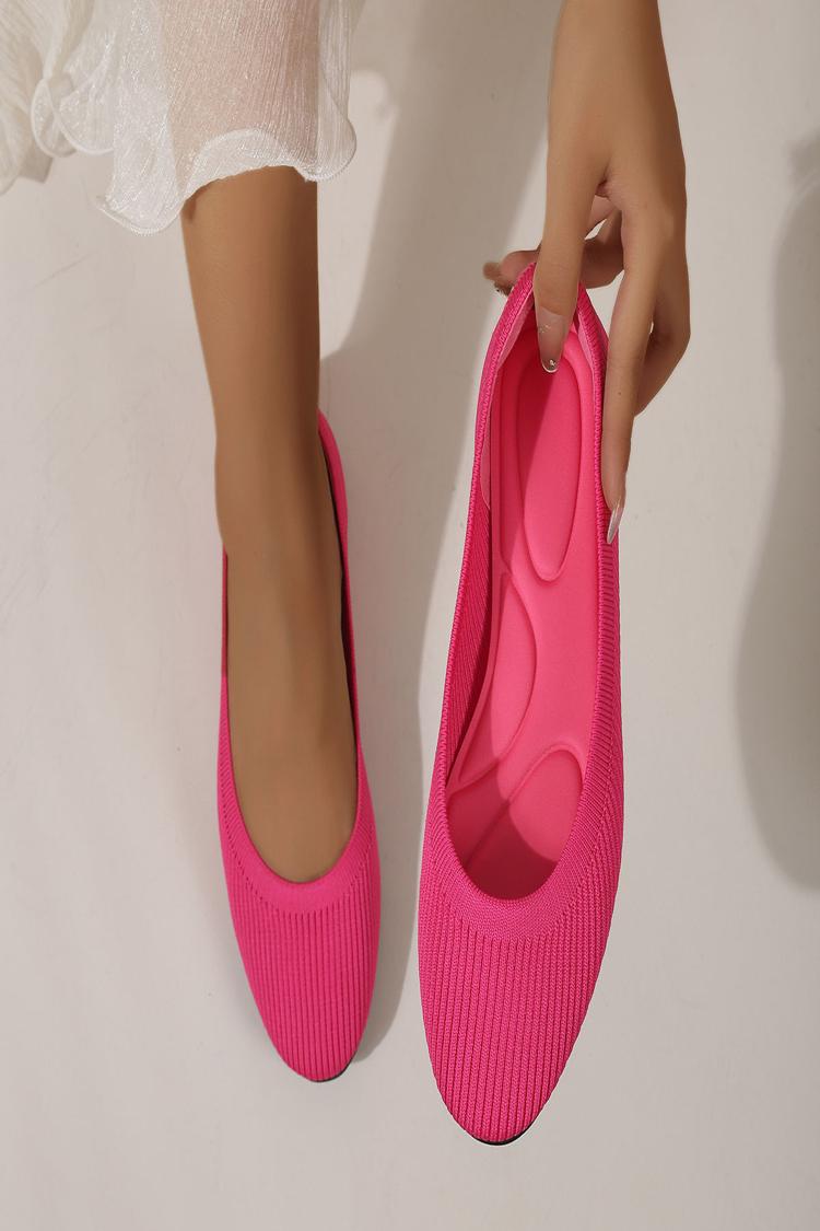 Leopard Pattern Round Toe Knitted Lightweight Flats