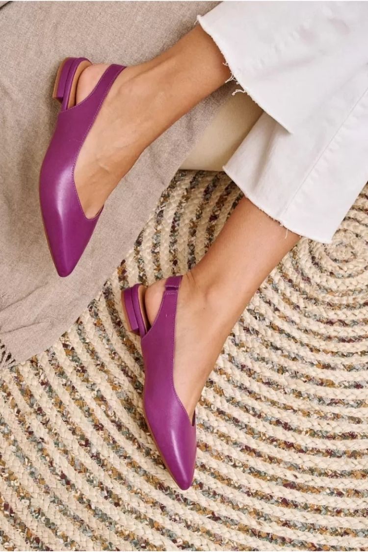 Ballerine a punta in vernice lucida viola vibrante [Pre-ordine]