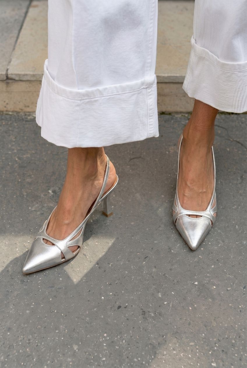 Pointed Toe Slingback Cutout Kitten Heels [Pre Order]