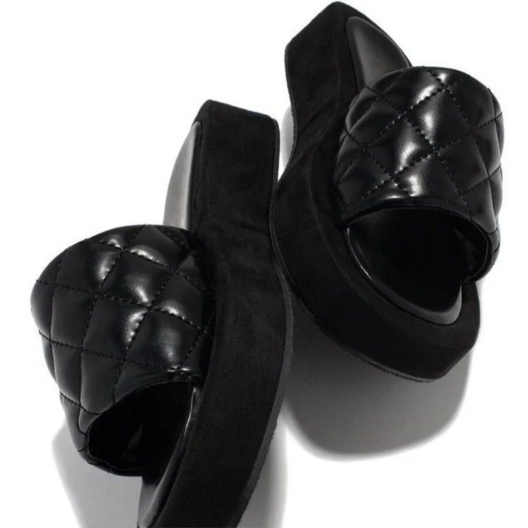 Ciabatte da spiaggia casual con punta rotonda e dettaglio cucito 