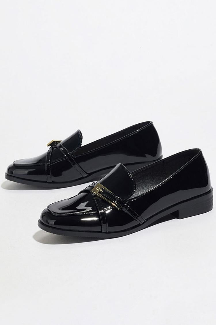 Kreuzriemen Schnalle Dekor Patchwork Quadratische Zehe Freizeit Slipper