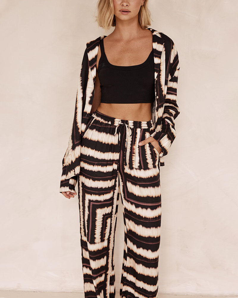 Irregular printed casual two-piece set