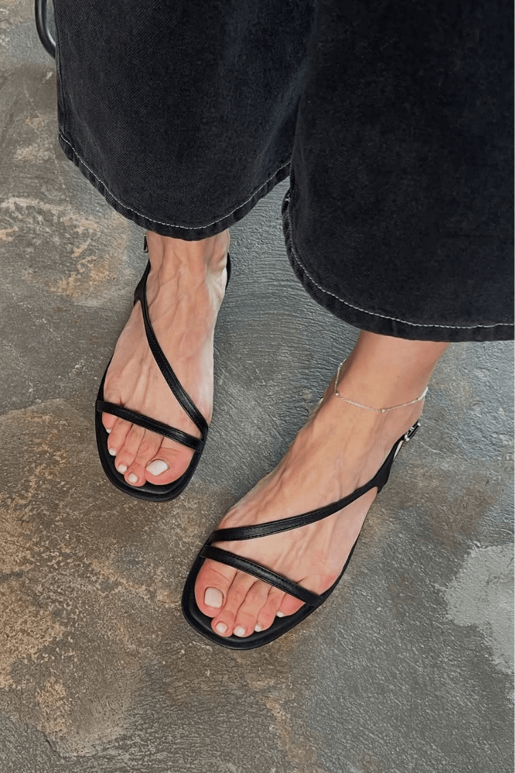 Asymmetric Strappy Open Toe Sandals