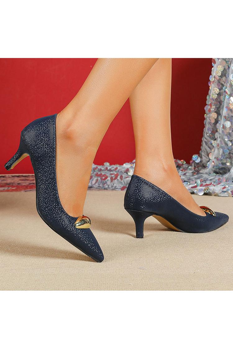 Decoração em Metal Cor Sólida Elegante Salto Agulha com Bico Apontado