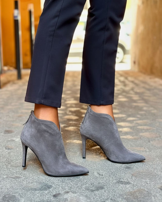 Falsche Wildleder spitze Zehen Stiletto Absatz Stiefel mit Reißverschluss hinten [Vorbestellung]