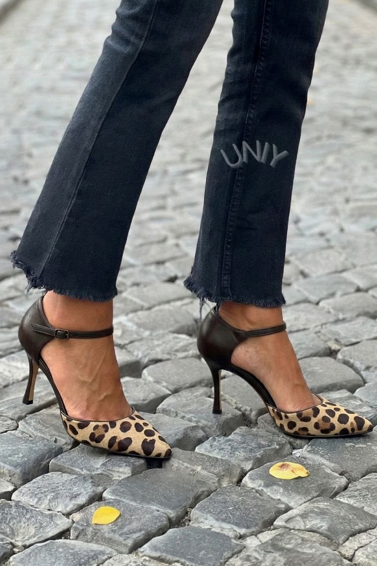 Leopard Animal Pattern Pointed Toe D’Orsay Stiletto Heels [Pre Order]