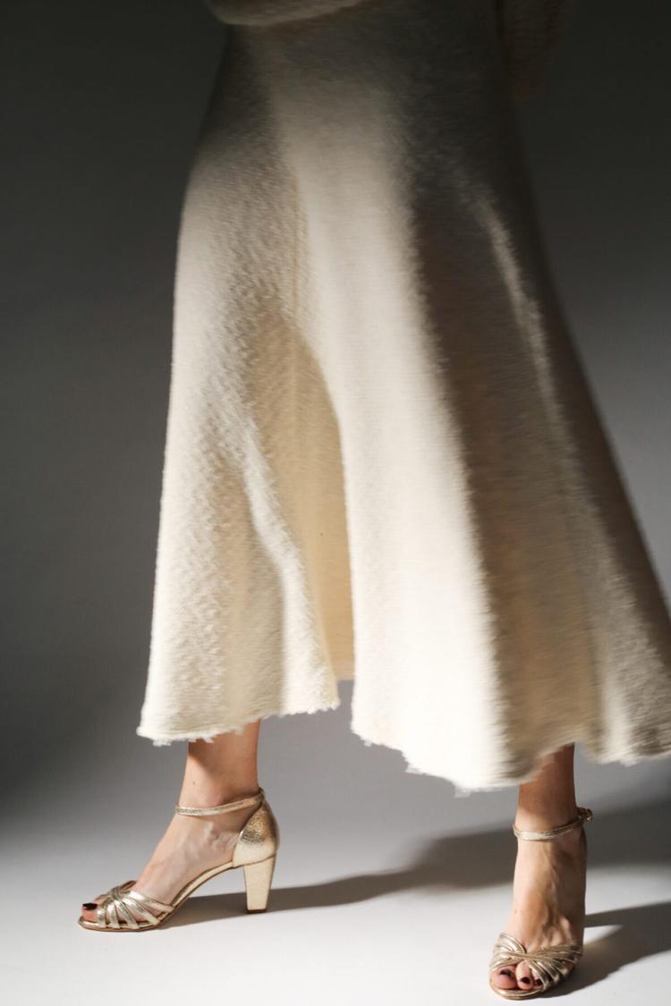 Metallic Sheen Ankle Strap Buckle Peep Toe Gold Chunky Heels [Pre Order]