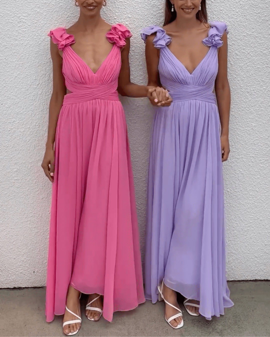 Ruffle Shoulder Maxi Dress