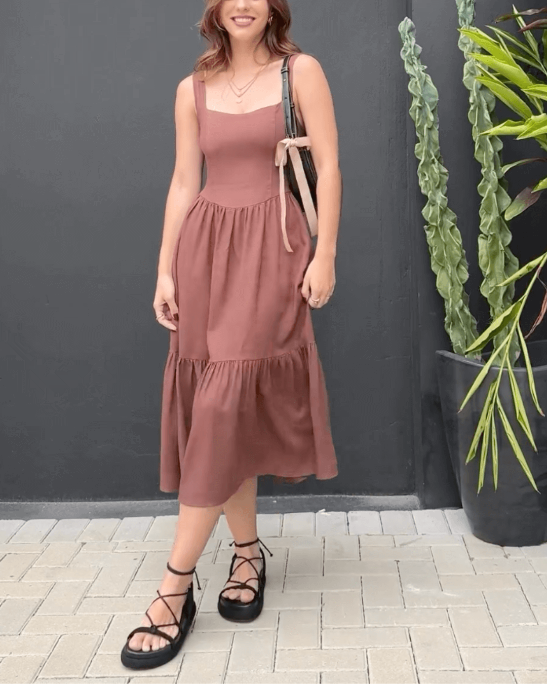 Smocked Tiered Vacation Maxi Dress