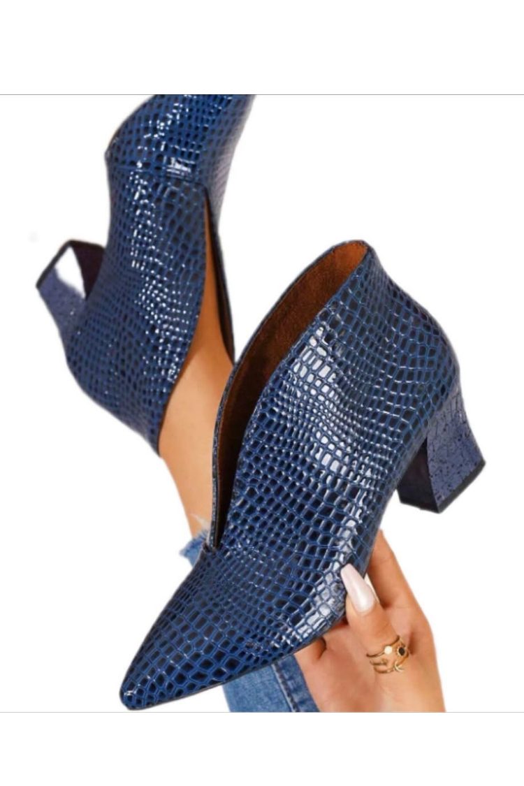 Braun Schlangenprägung Spitz zulaufende Stiefeletten [Vorbestellung]