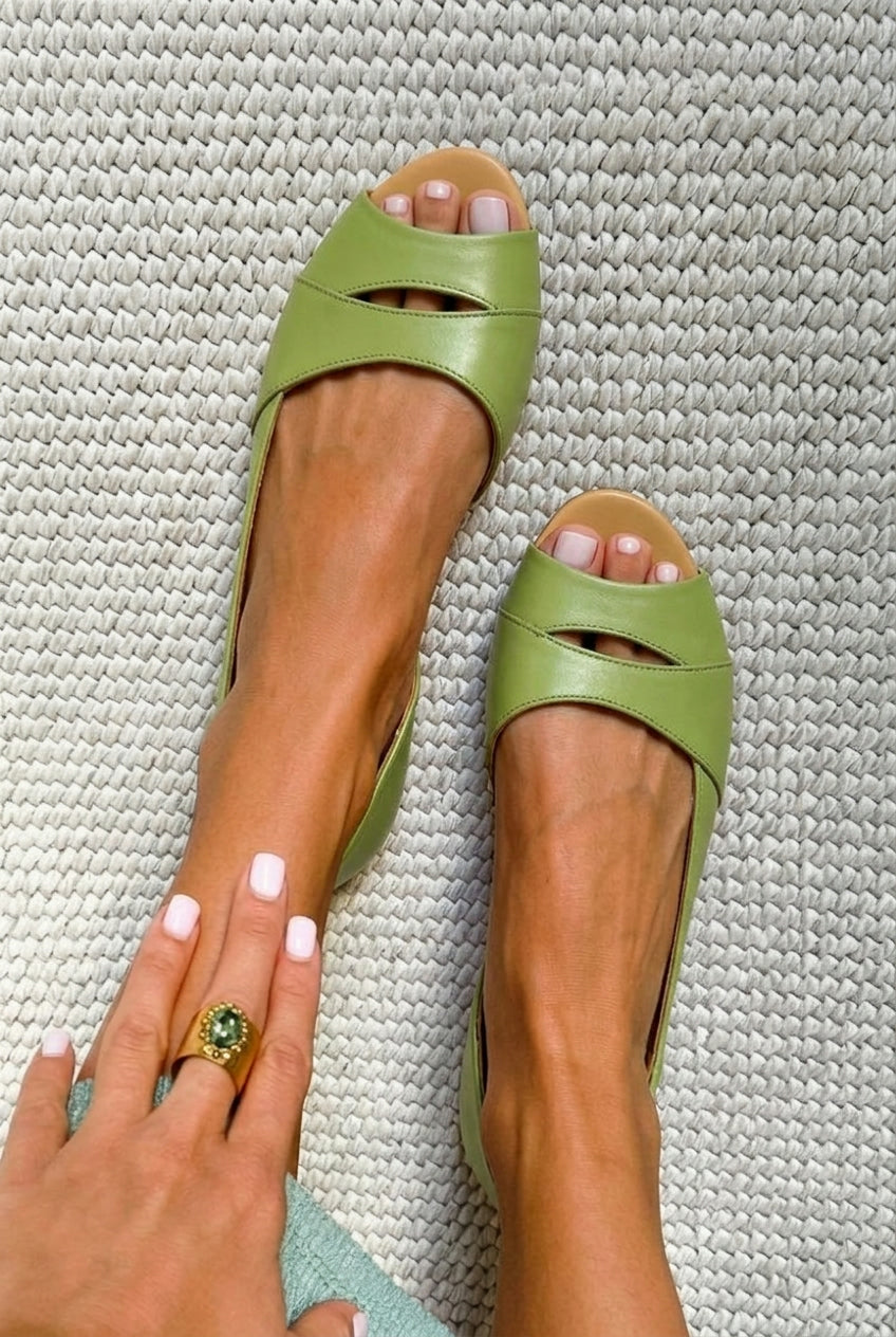 Cutout Strap Peep Toe Flat Casual Sandals [Pre Order]