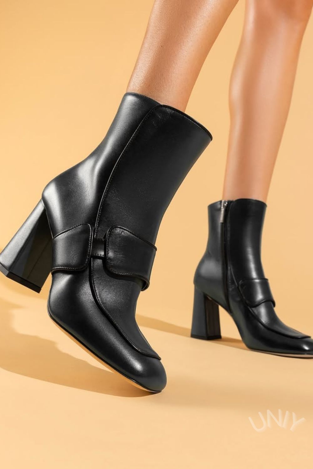 Stivaletti con tacco a blocco turchese [Pre-ordine]