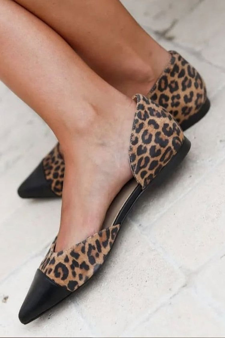 Leopard Print Black Cap Toe Flats [Pre Order]