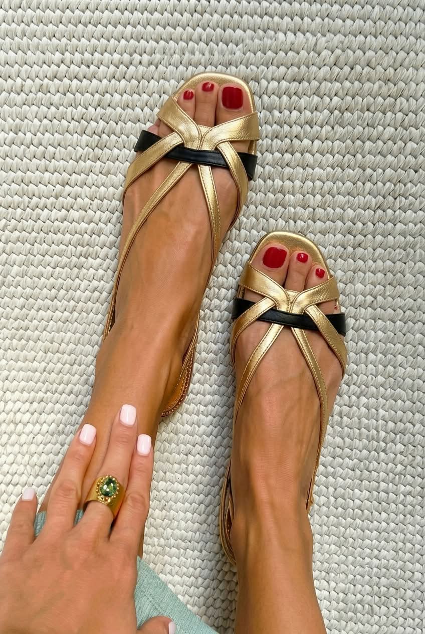 Knotted Crisscross Square Toe Flat Slingback Sandals [Pre Order]