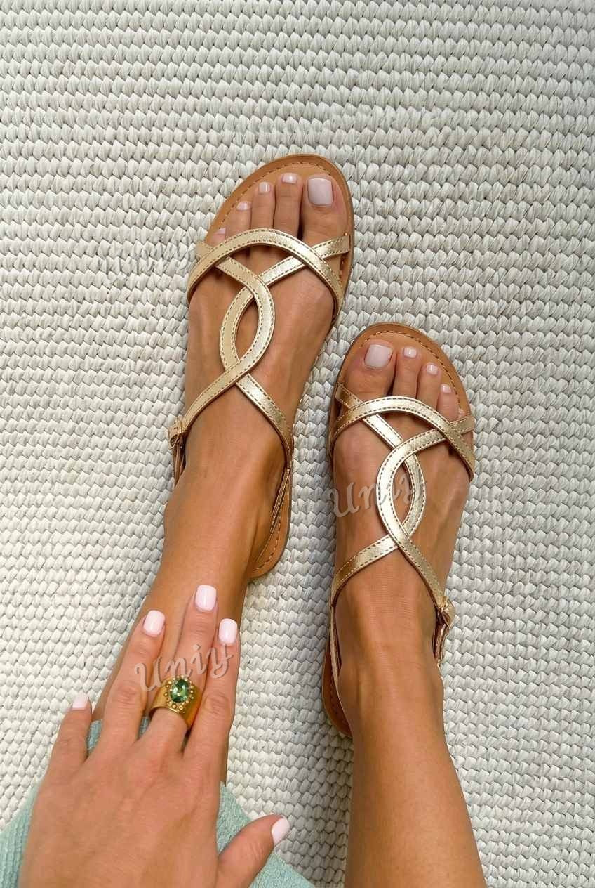 Crisscross Strappy Open Toe Flat Casual Sandals [Pre Order]