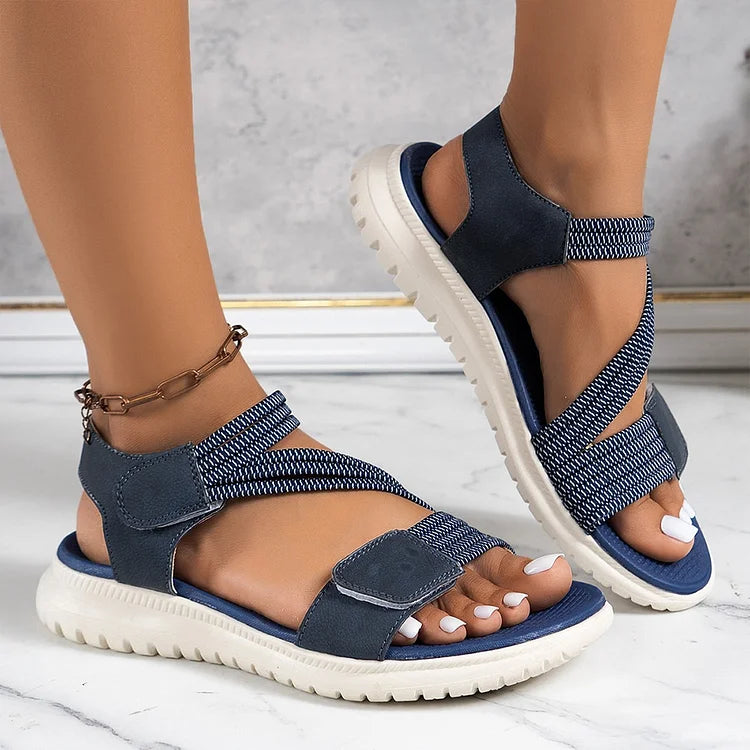 Multi Straps Patchwork Round Toe Casual Outdoor Sandals