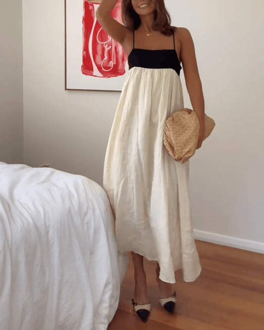 Buttermilk Linen Loose Maxi Dress