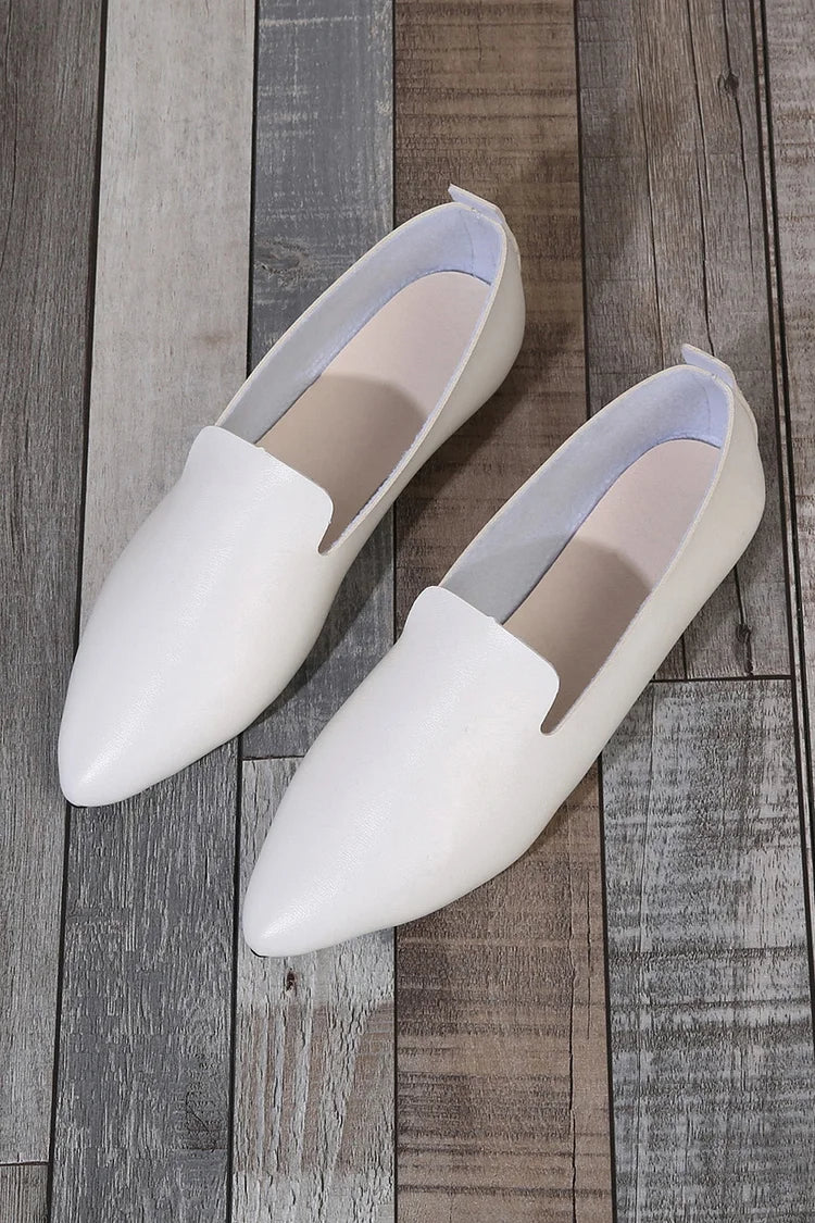 Scarpe basse casual slip-on a punta tinta unita