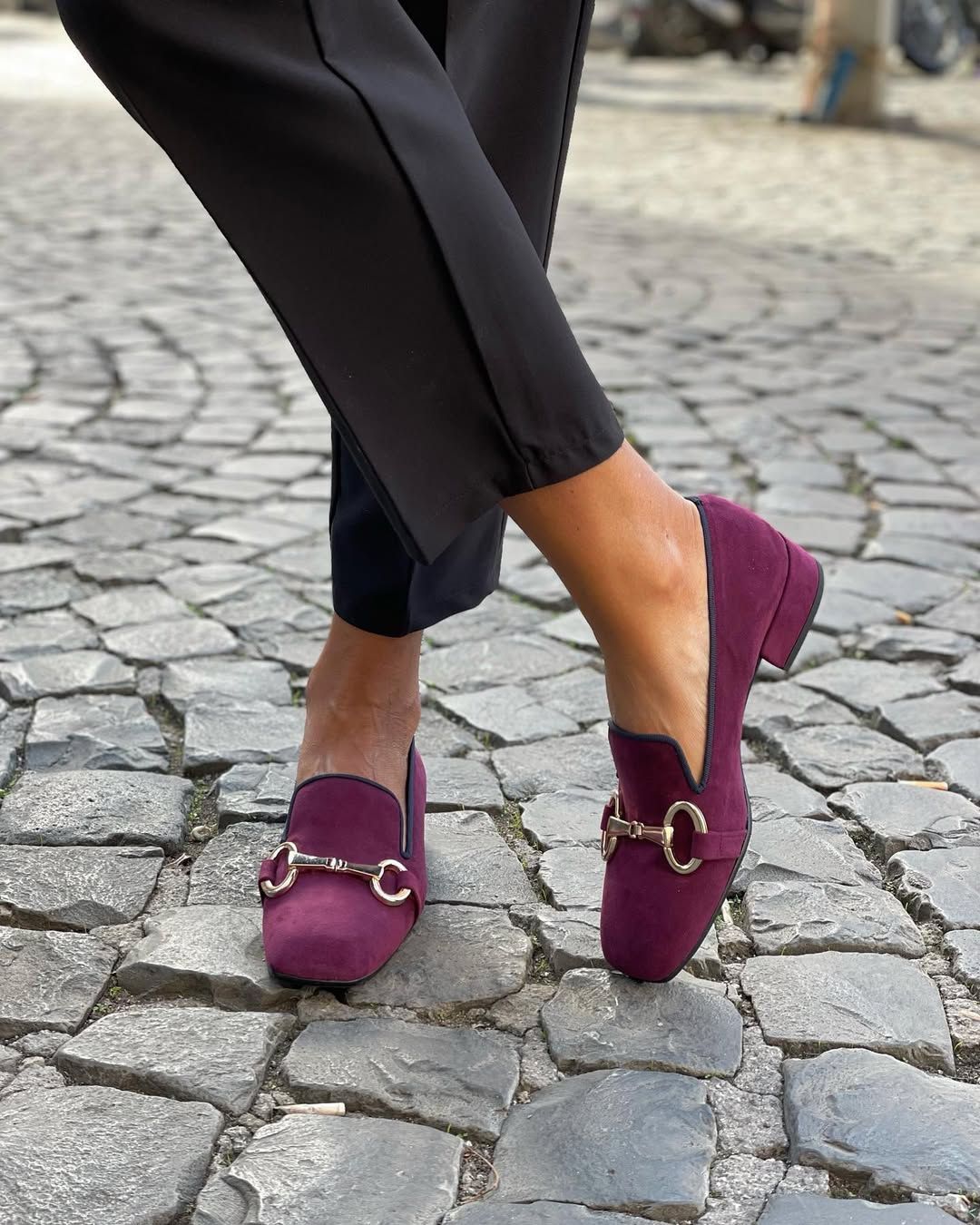 Mocassini classici raffinati in metallo bordeaux [Pre-ordine] 