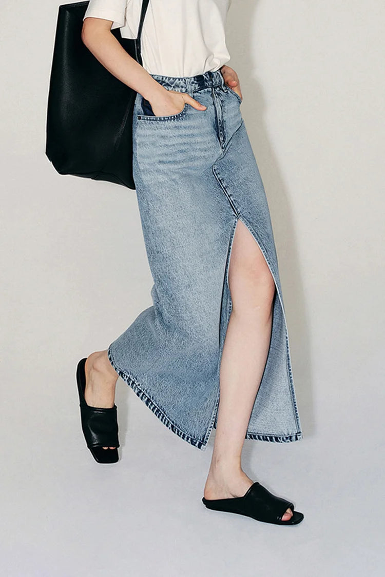 Pantofole da spiaggia casual in pelle con punta quadrata e patchwork in tinta unita 