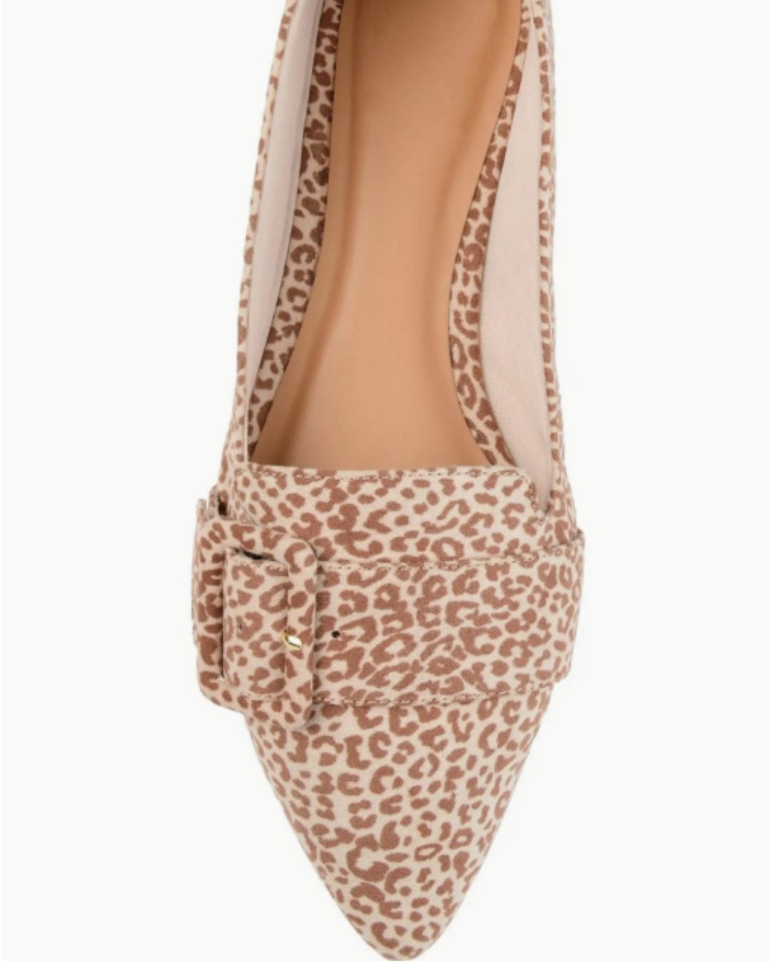 Flache Schuhe mit Leopardenmuster, spitzer Zehenpartie, breiter Schnalle und niedrigem Schnitt [Vorbestellung]