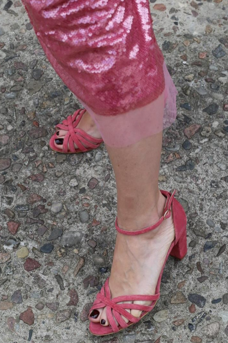 Strappy Suede Open Toe Ankle Strap Pink Heels [Pre Order]