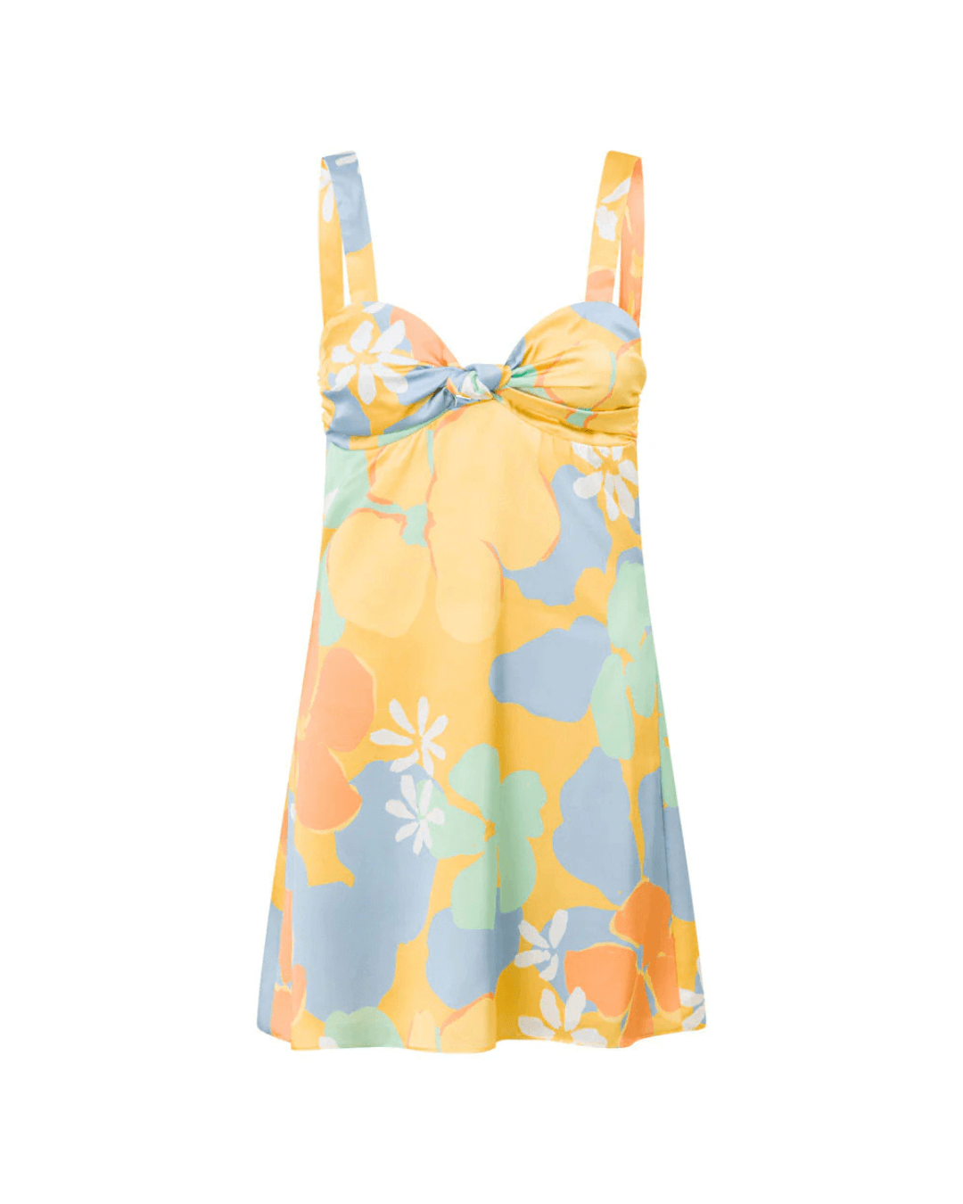 Vestido curto estampado tropical