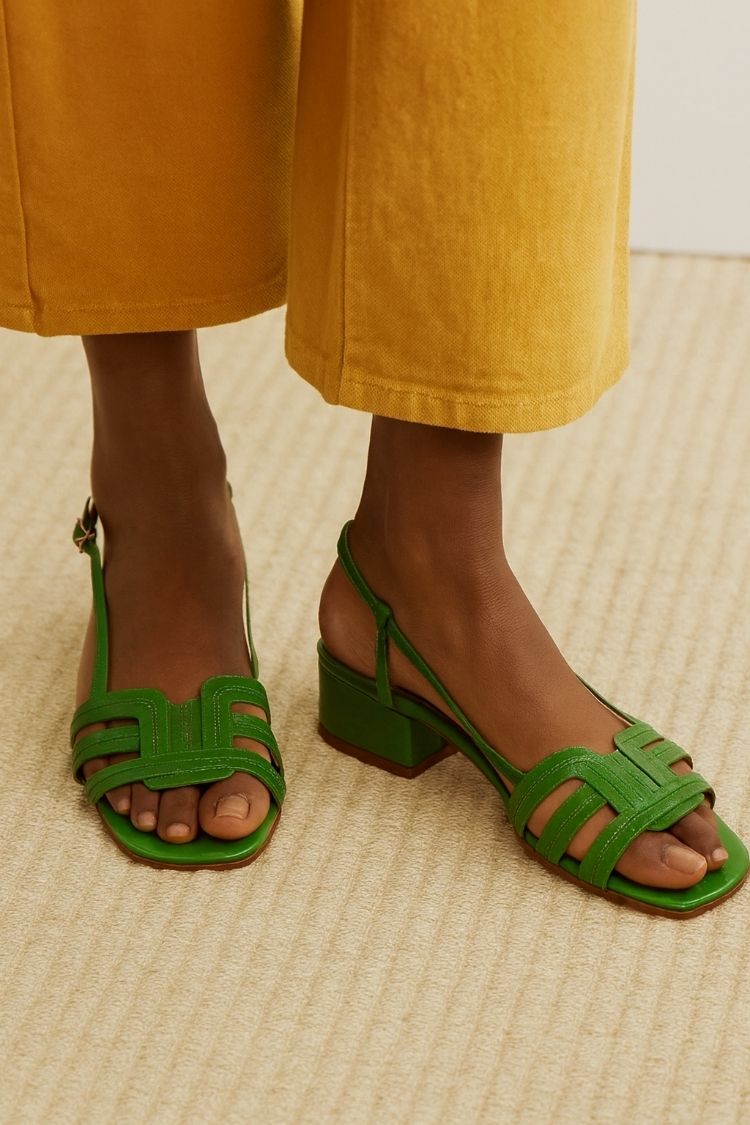 Riemchen Slingback Blockabsatz Sandalen [Vorbestellung]